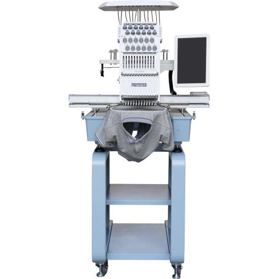 FORTEVER FT-1501R (роб. поле: 600х400 мм) промислова одноголова вишивальна машина з 12" дисплеєм та можливістю вишивки на головних виробах